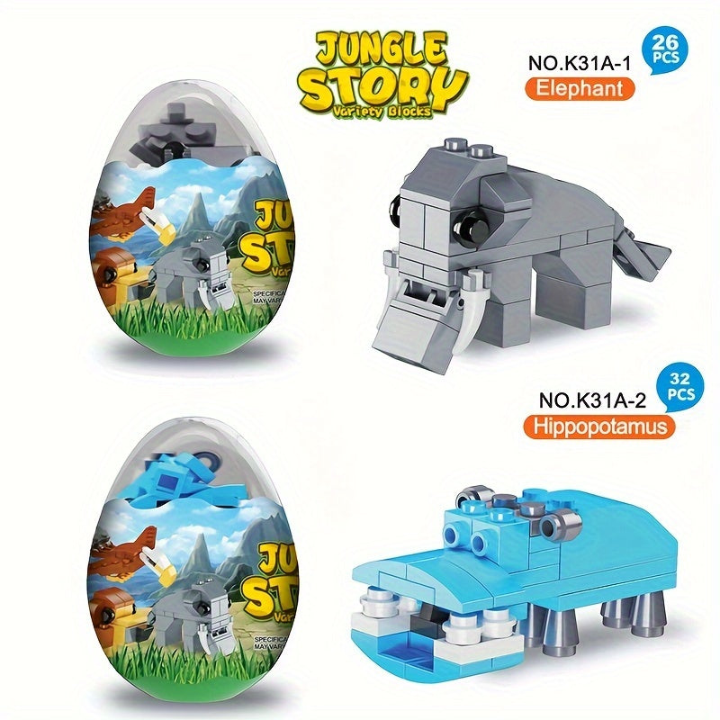 Easter Forest Animal Egg Building Blocks Set (6pcs)