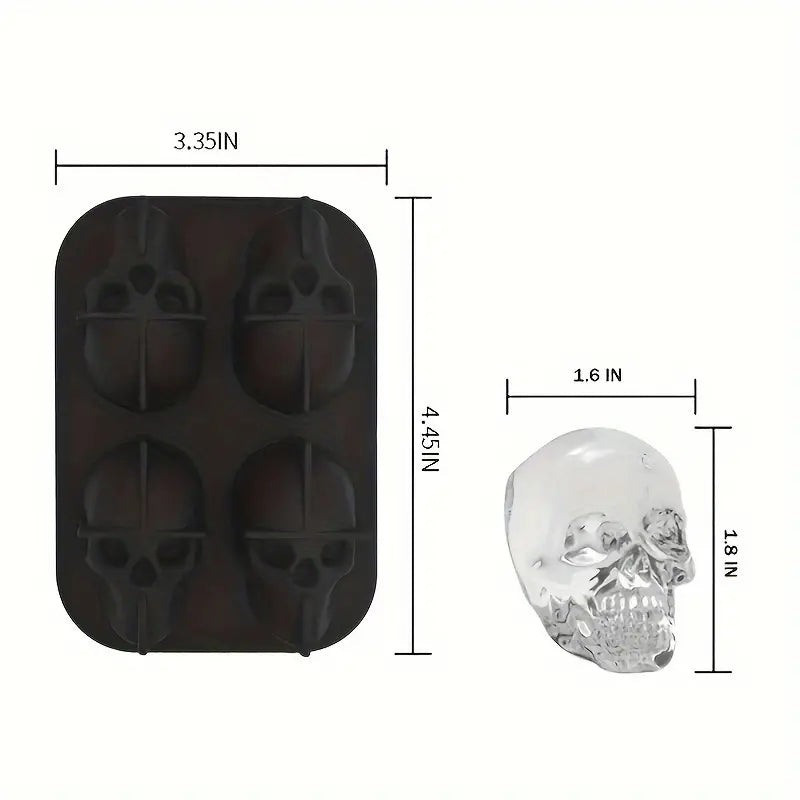 3D Skull Ice Cube Tray Maker - 4Pcs
