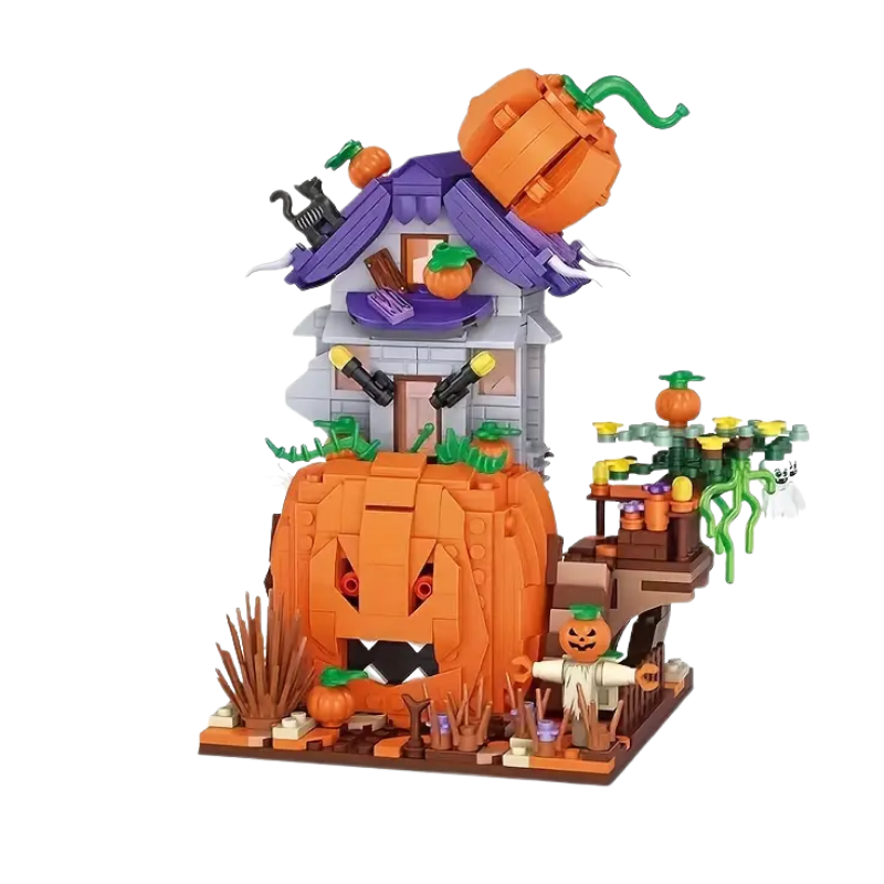 Spooky Pumpkin House Mini Building Brick Toy