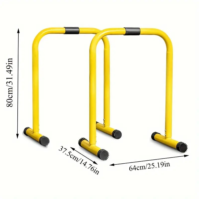 1 Pair Multifunctional Height Adjustable Parallel Bars - Yellow