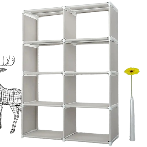 Discover the perfect blend of form and function in this double-grid bookshelf