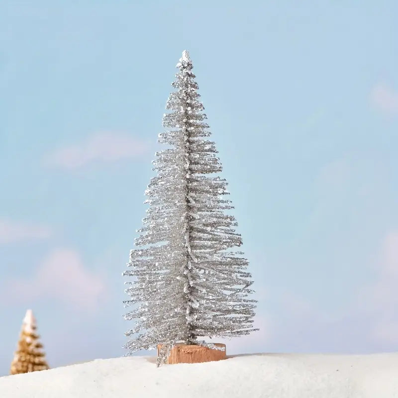 Set of 8 Pine Needle Christmas Tree Micro Bonsai Decorations