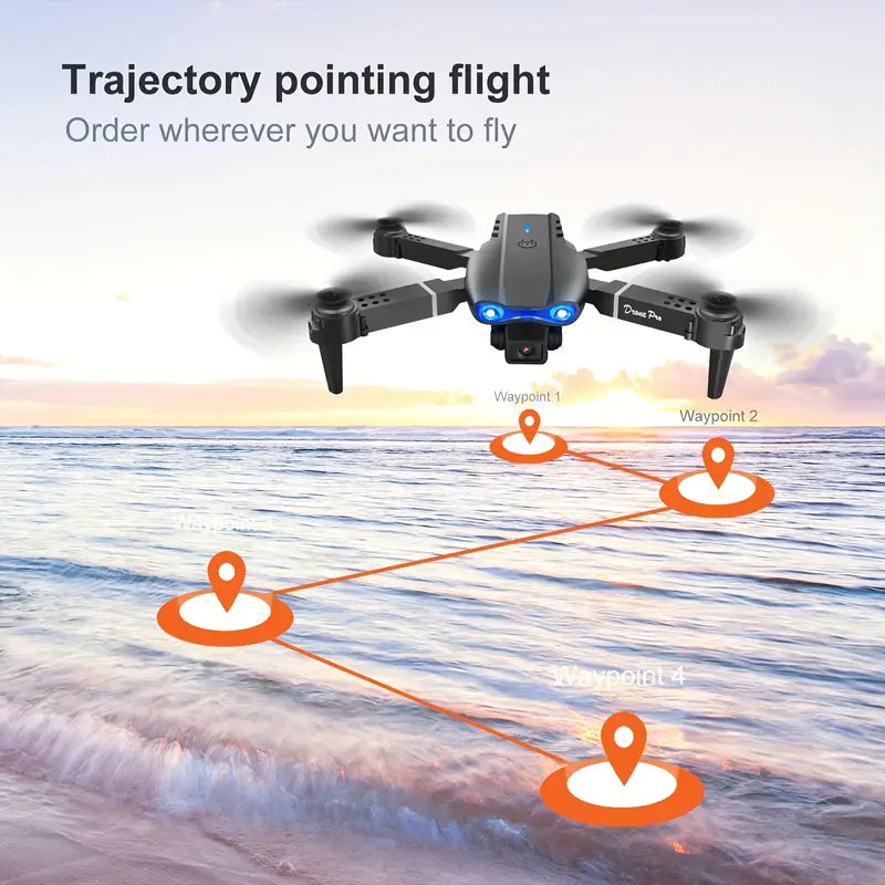 Foldable RC Drone with HD Camera & Altitude Hold - Black