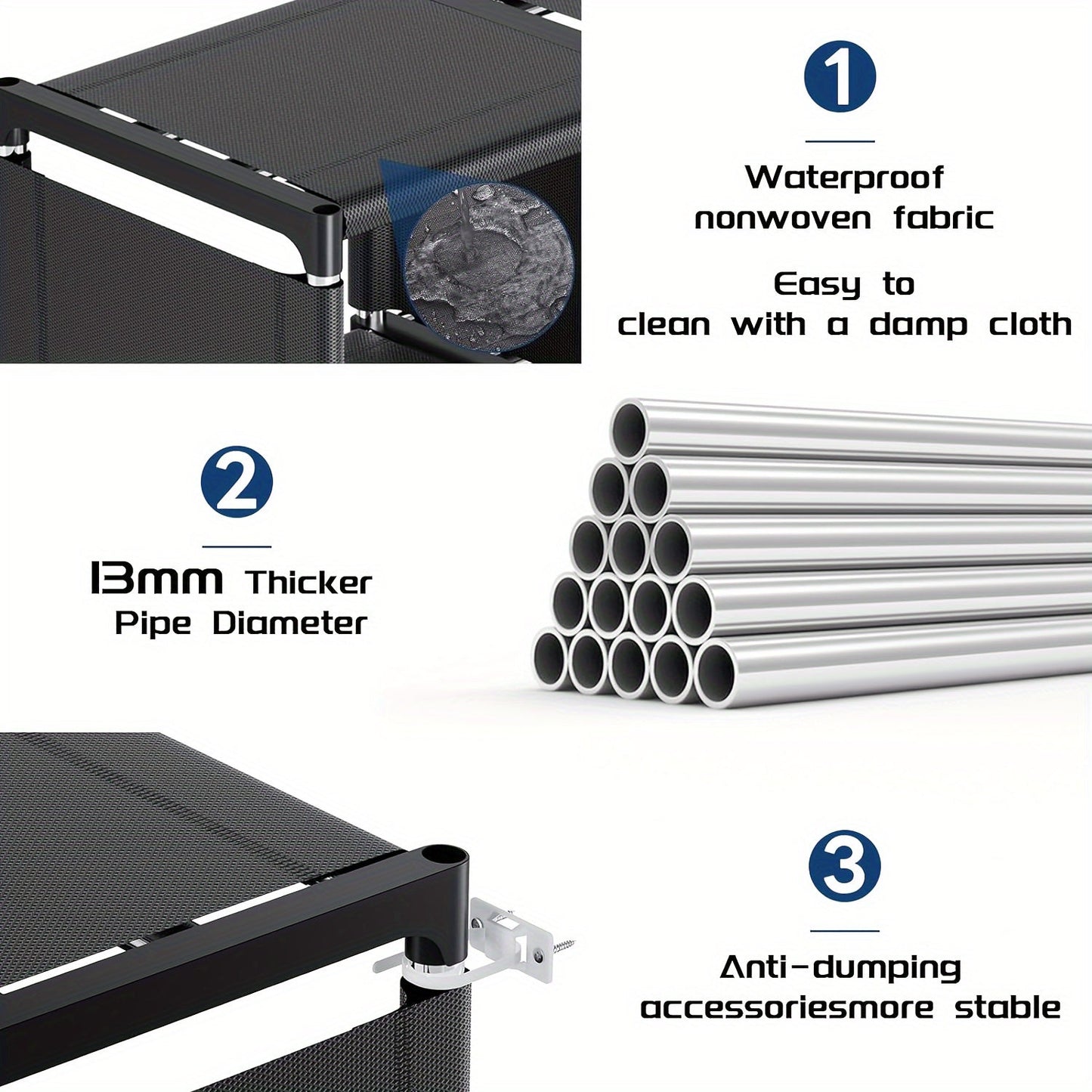 Metal Bookshelf Storage Organizer (18 Grid)