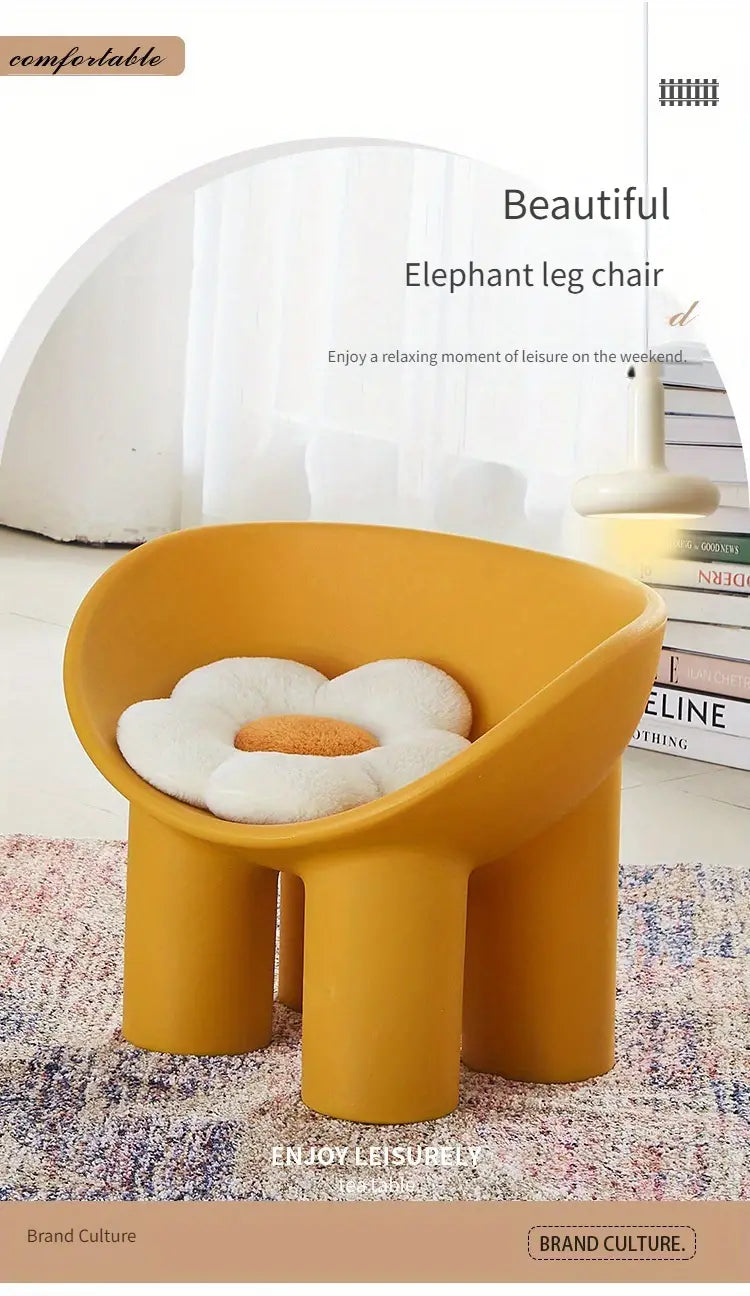 Elephant Leg Design Bench - Yellow