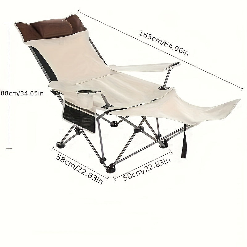 Portable Folding Chair with Pillow & Cup Holder