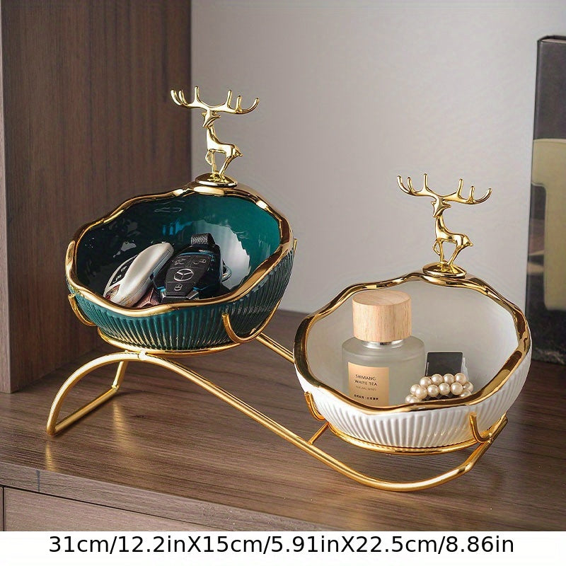 Shoe Cabinet with Golden Frame and Handles