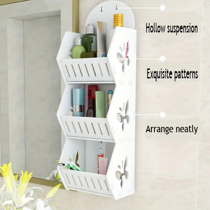 Vinyl Hanging Bathroom Storage Rack - Shelf Butterfly Large