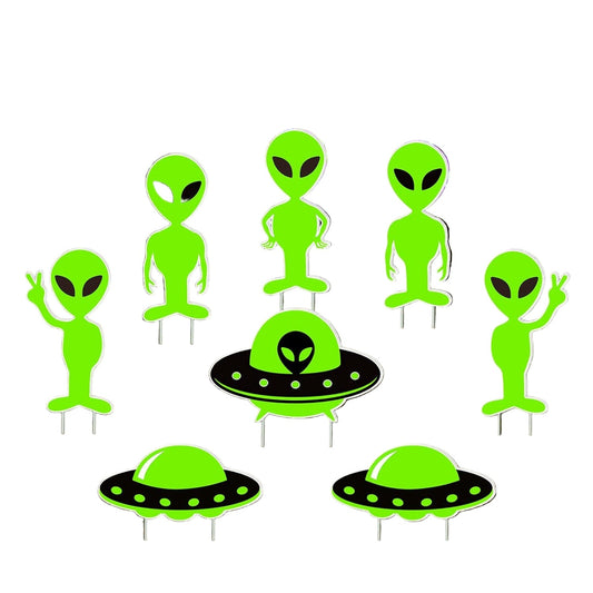 Glow in Dark Halloween Yard Sign Set