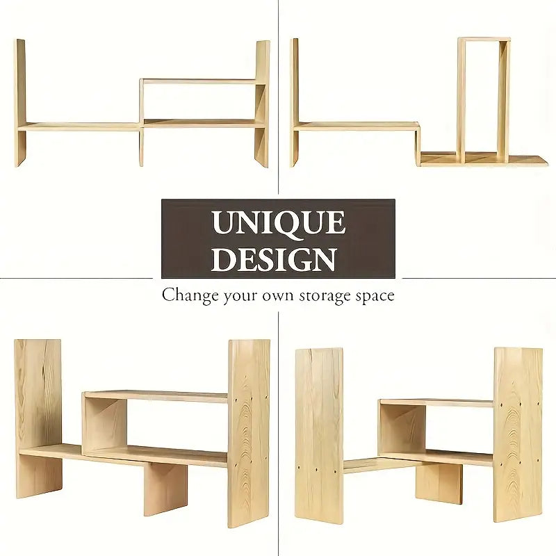 Rustic Wooden Multi-layer Desktop Storage Rack