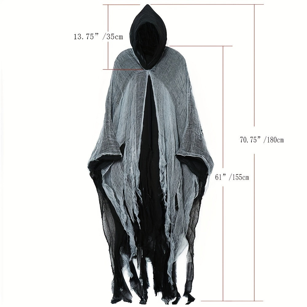 Skeleton Halloween Cloak with Hood