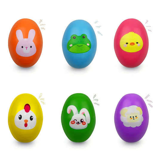 6-Piece Wooden Musical Shake Eggs for Kids