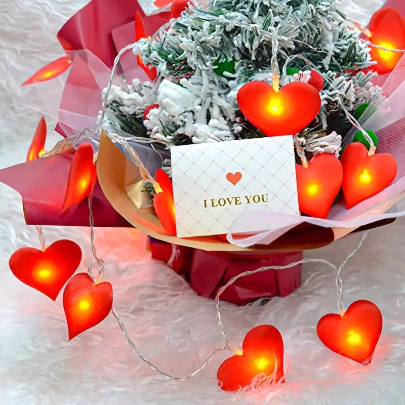 Romantic Red Love Heart Decorative String Lights(1.5M/4.92Ft)