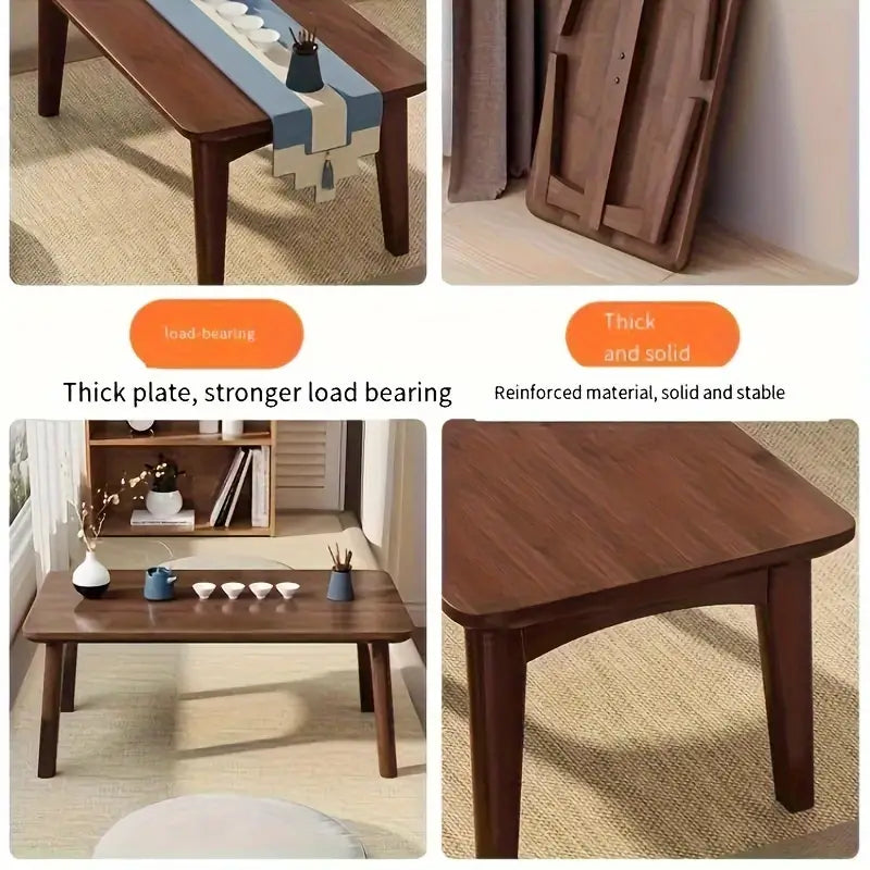 Foldable Bamboo End Table - 60 x 40 x 26 cm