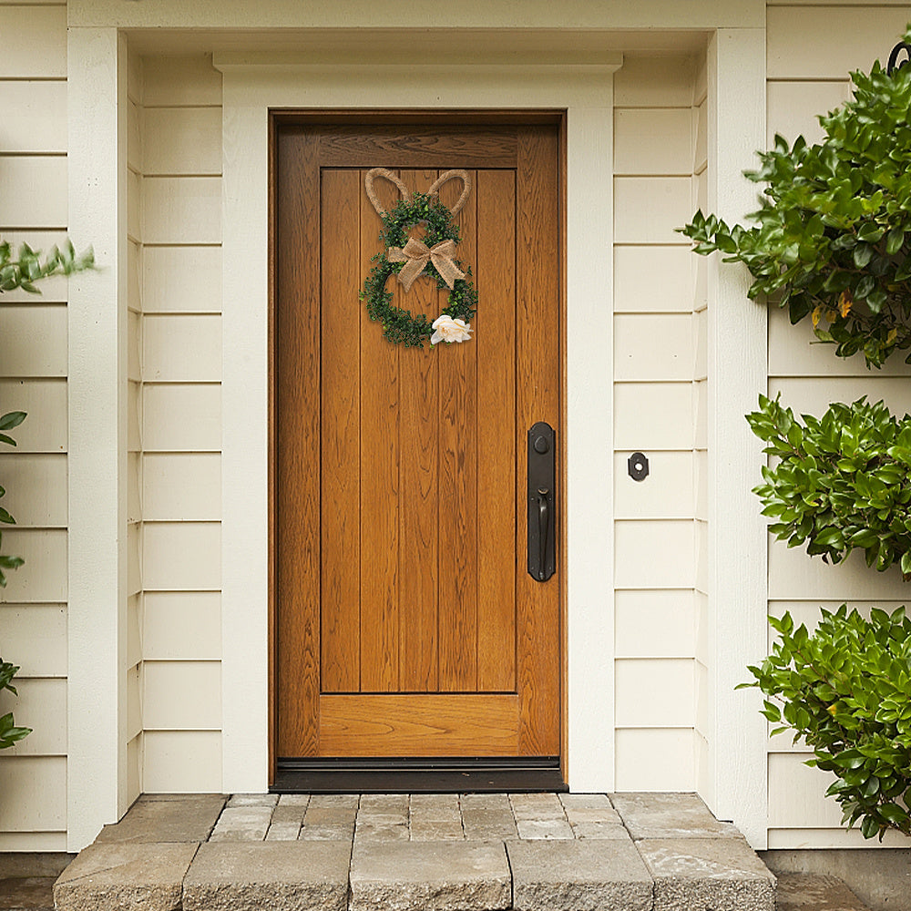 Spring Decor Easter Bunny-Themed Flower Wreath