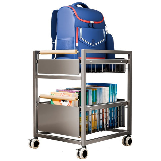 Mobile Book Bag Storage Rack Trolley