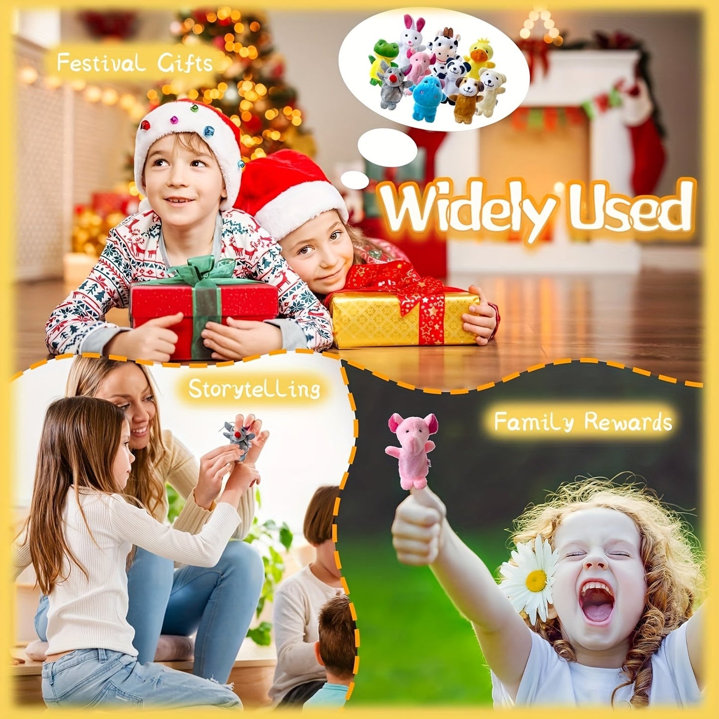 10pcs Mini Animal Finger Puppets Set for Kids