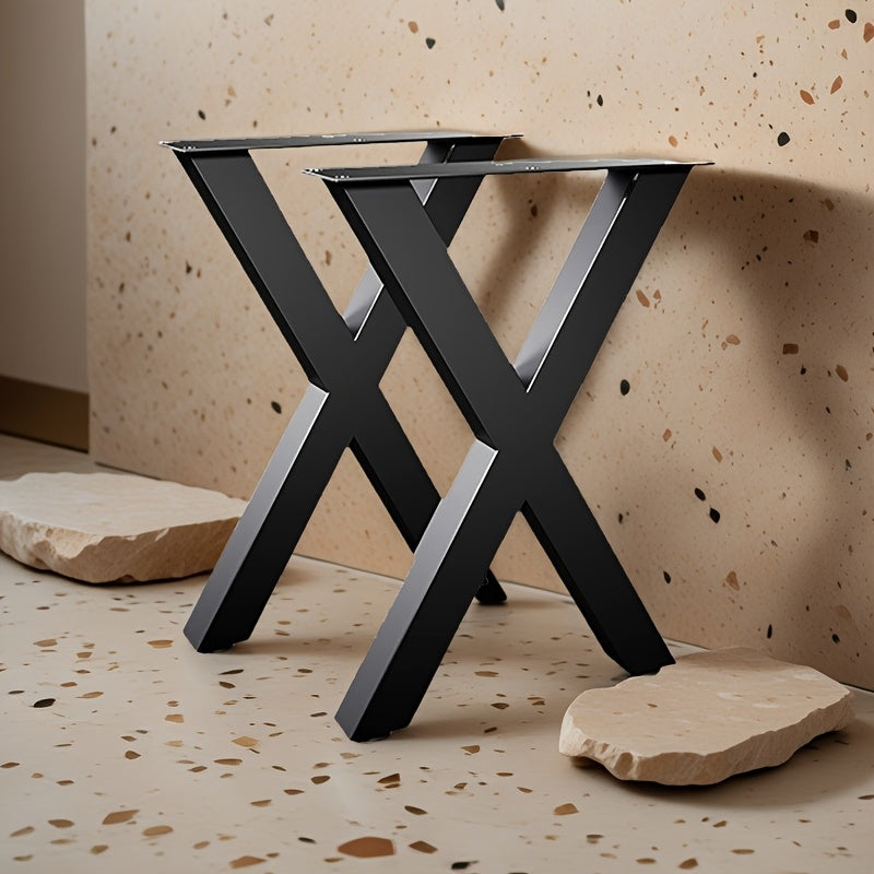 X-Shaped Iron Table Legs Metal Furniture Base (2pcs)