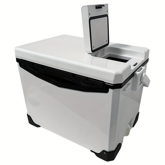 Slip-Resistant Fishing Cooler Box with Bait Compartment (32L)