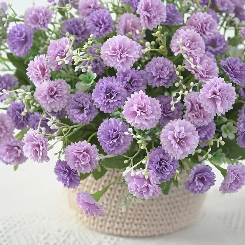 Bundle of 6: Realistic 20-Head Purple Hydrangea Silk Flowers