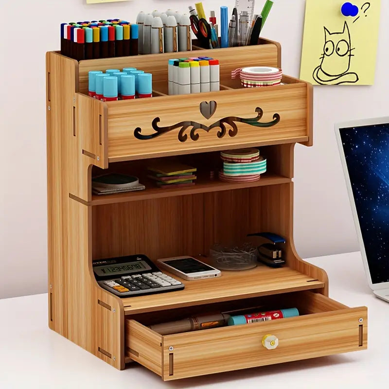 Stay clutter-free with the help of our adaptable Wooden Drawer Organizer
