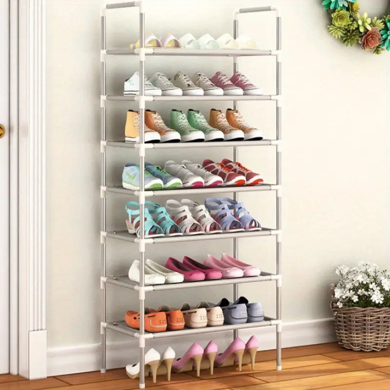 The Multi-Layer Free Standing Shoe Rack brings organization to your shoe chaos