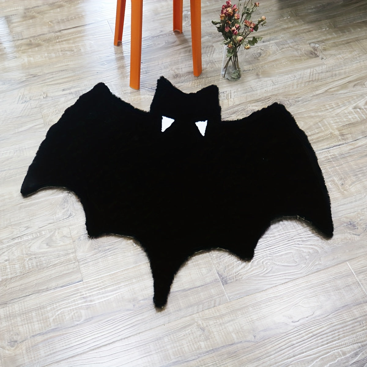 Black Bat-Themed Area Rug