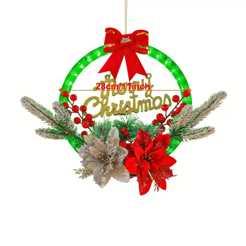 Radiant Festivity: LED-Lit Artificial Christmas Wreath