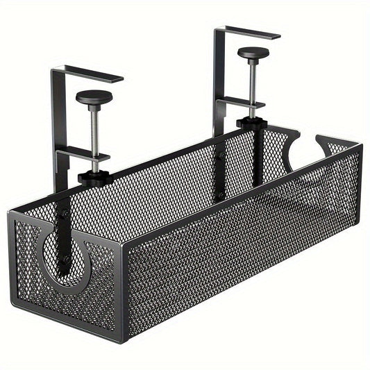 No-Drill Wire Organizer Under-Desk Cable Tray