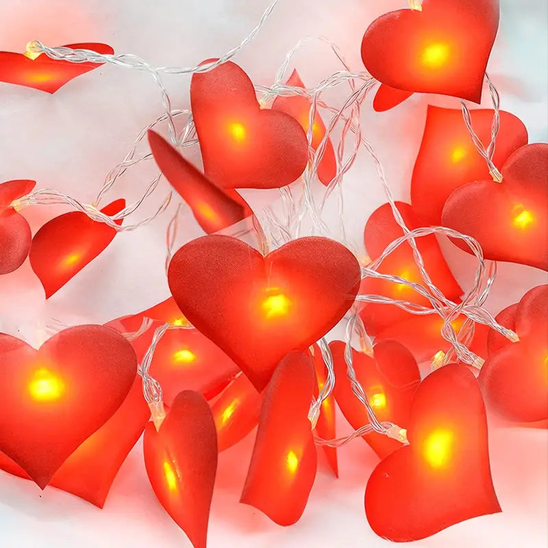 Romantic Red Love Heart Decorative String Lights(1.5M/4.92Ft)