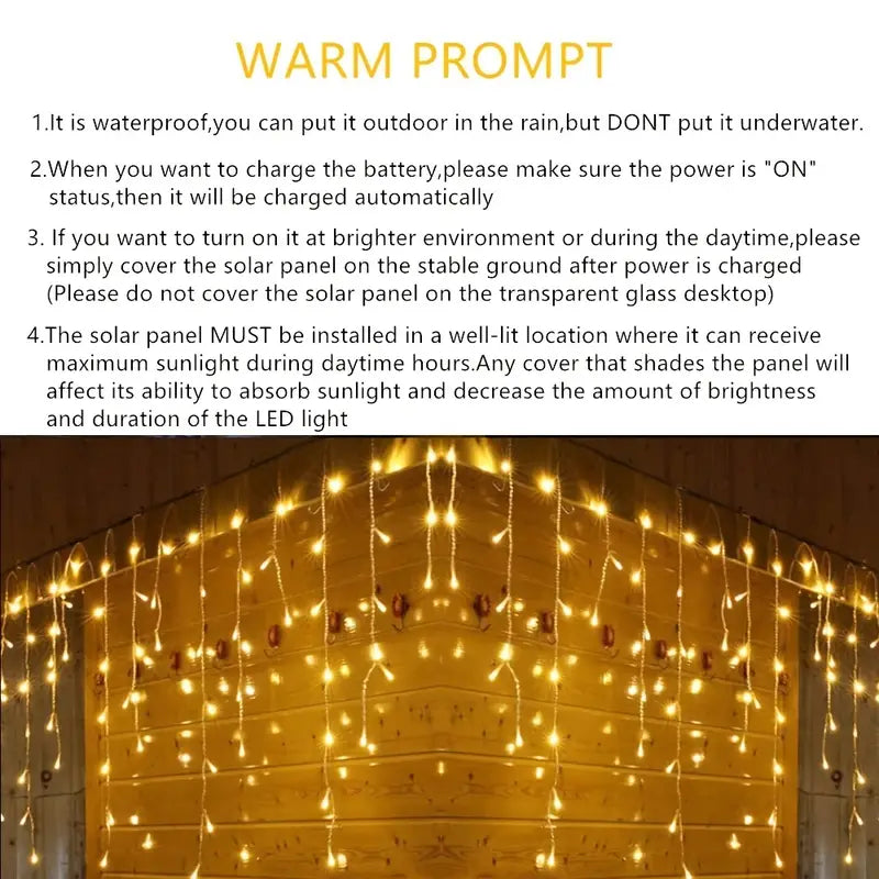 Sparkling Solar Snowfall: LED Icicle Lights for a Merry Christmas