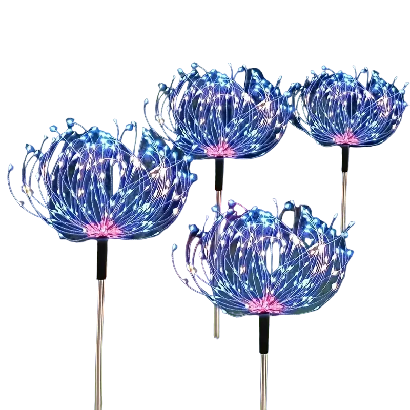 Set of 4 Solar Fireworks Lights for a Dazzling Christmas Display