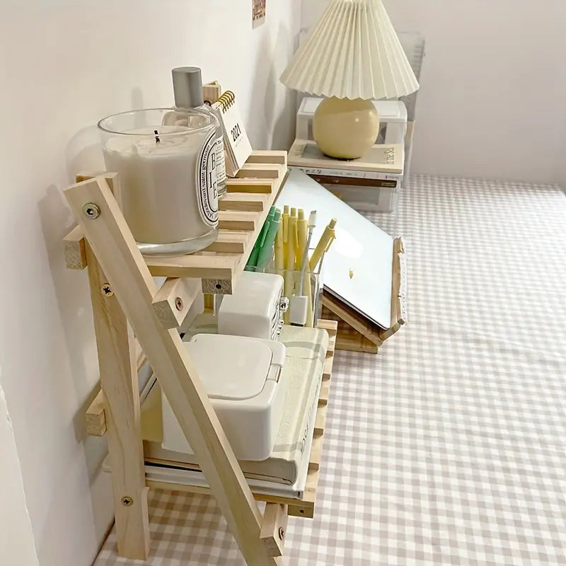 Clutter-Free and Chic: Wooden 2-Tiers Desktop Organizer Shelves