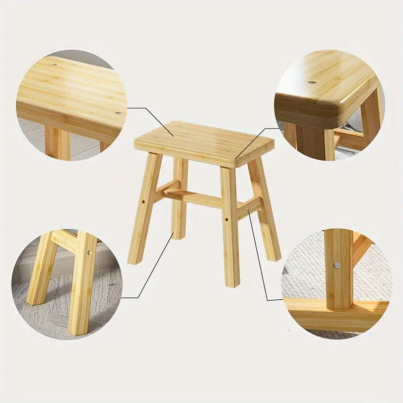 Handmade Bamboo Stool - DIY Home Small Stool with Traditional Style