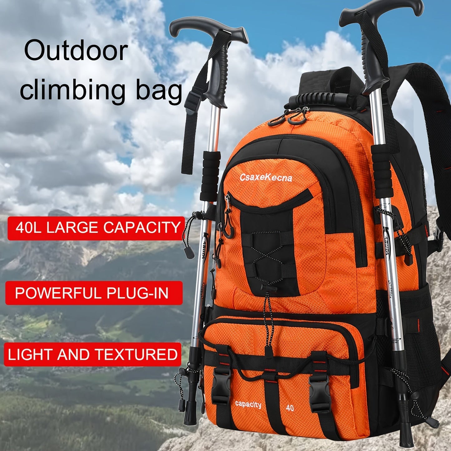 Large Capacity Travel Backpack with Chest Bag
