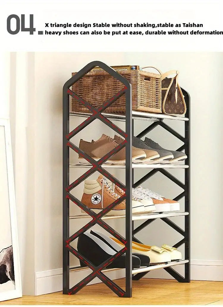 Elegance meets organization with this innovative dustproof shoe rack