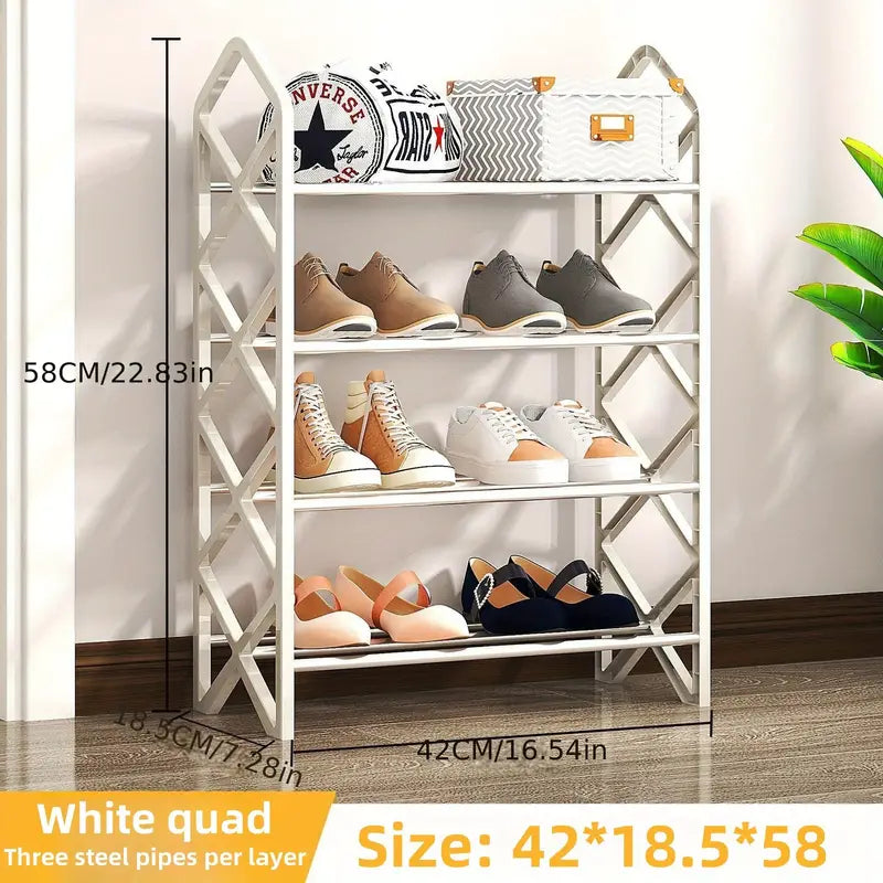 Elegance meets organization with this innovative dustproof shoe rack