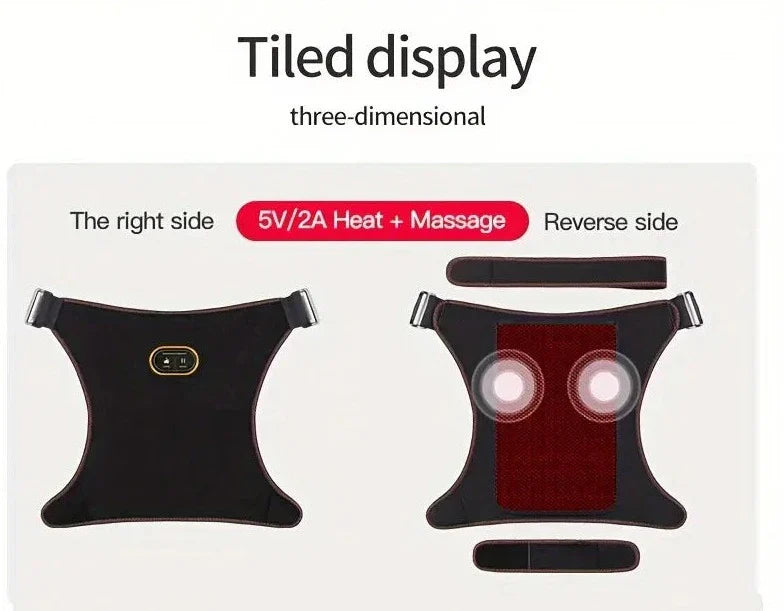 1pc USB Heated Hip Support Brace with Vibrating Massage and Adjustable Strap