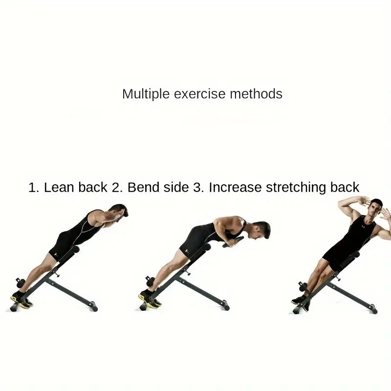 1pc Adjustable Roman Chair - Black, Waist and Abdomen Fitness Stool