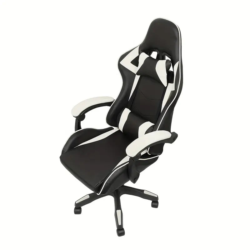 Ultimate Gaming Throne: Reclining High Back PU Leather Gaming Chair with Ergonomic Design and Memory Foam Cushion