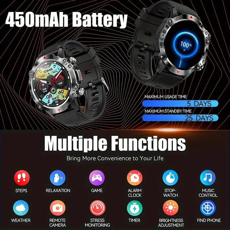 Smart Watch with Wireless Calls, 1.39" Round Screen, Multiple Sports Modes