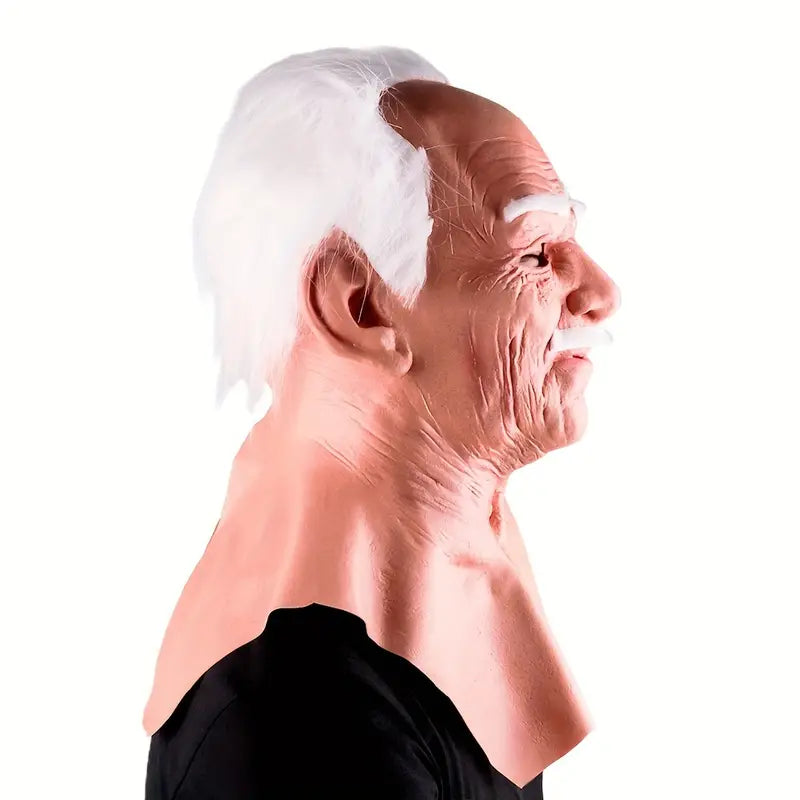 Latex Old Man Face Cover - Elder Headgear