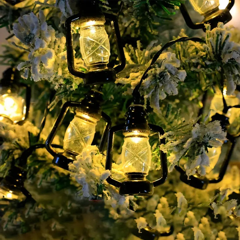 Solar Retro Oil String Lamp - 1 Pack, 8 Functions, Waterproof Outdoor