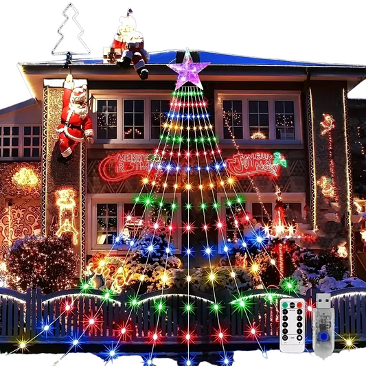 Dazzling Drapes: 200 LED Waterfall Lights for Christmas Trees