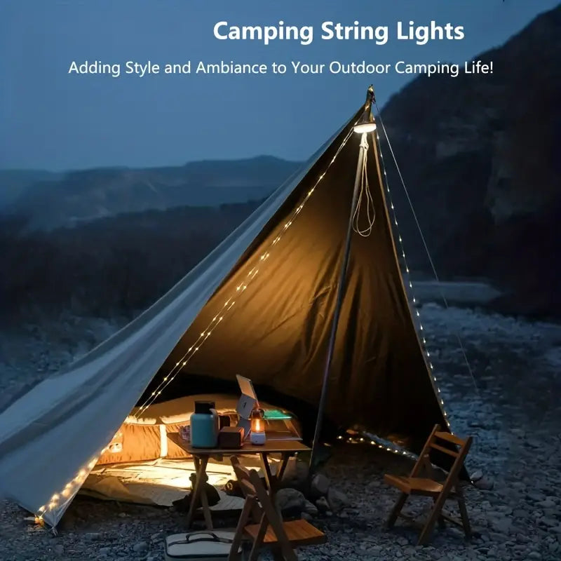 Portable Camping String Light: 2-in-1 USB Rechargeable LED