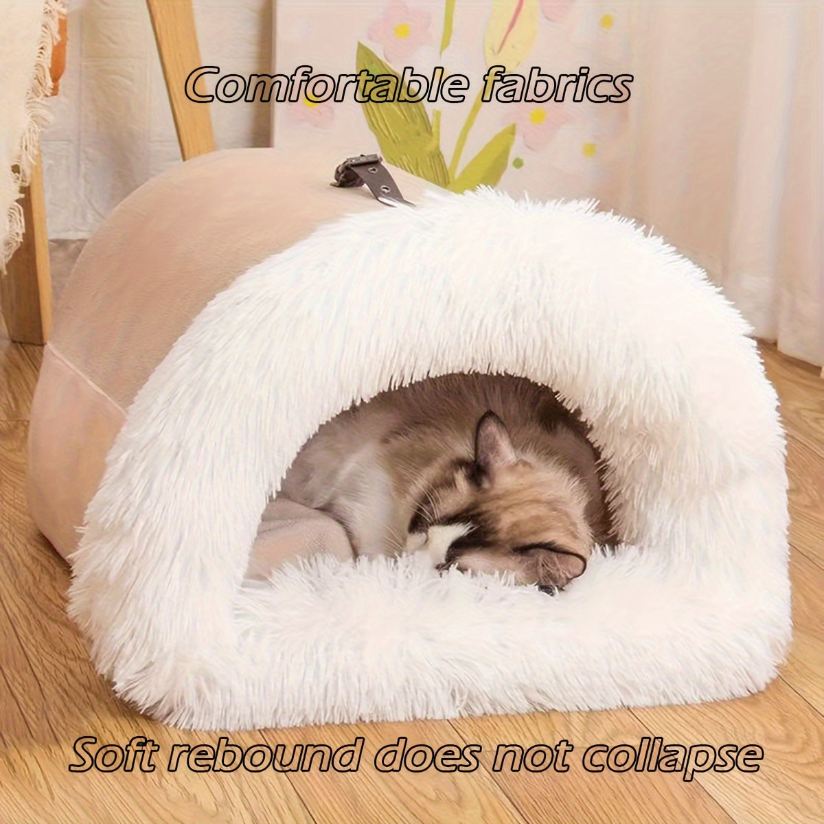 Warm Plush Cat Nest Bed for Winter Comfort