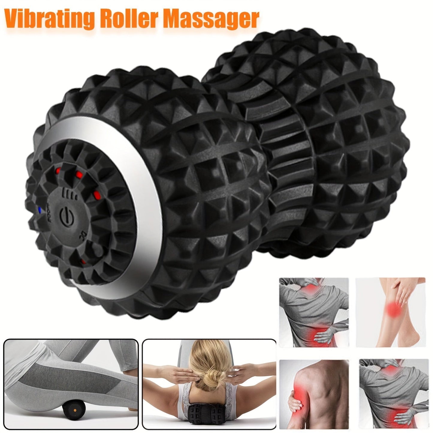 Vibrating Massage Ball for Pain Relief & Deep Tissue Myofascial Release(Black)