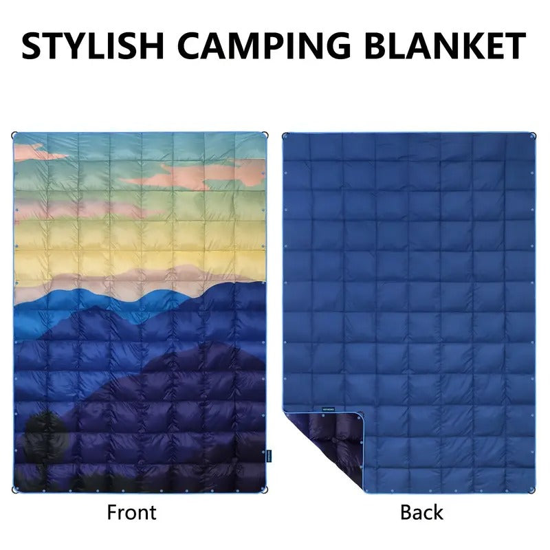 Down Camping Blanket Mountain Moon Design