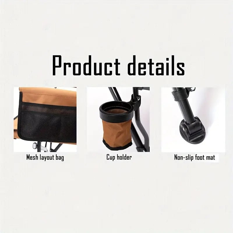 Outdoor Folding Camping Chair with Adjustable Backrest