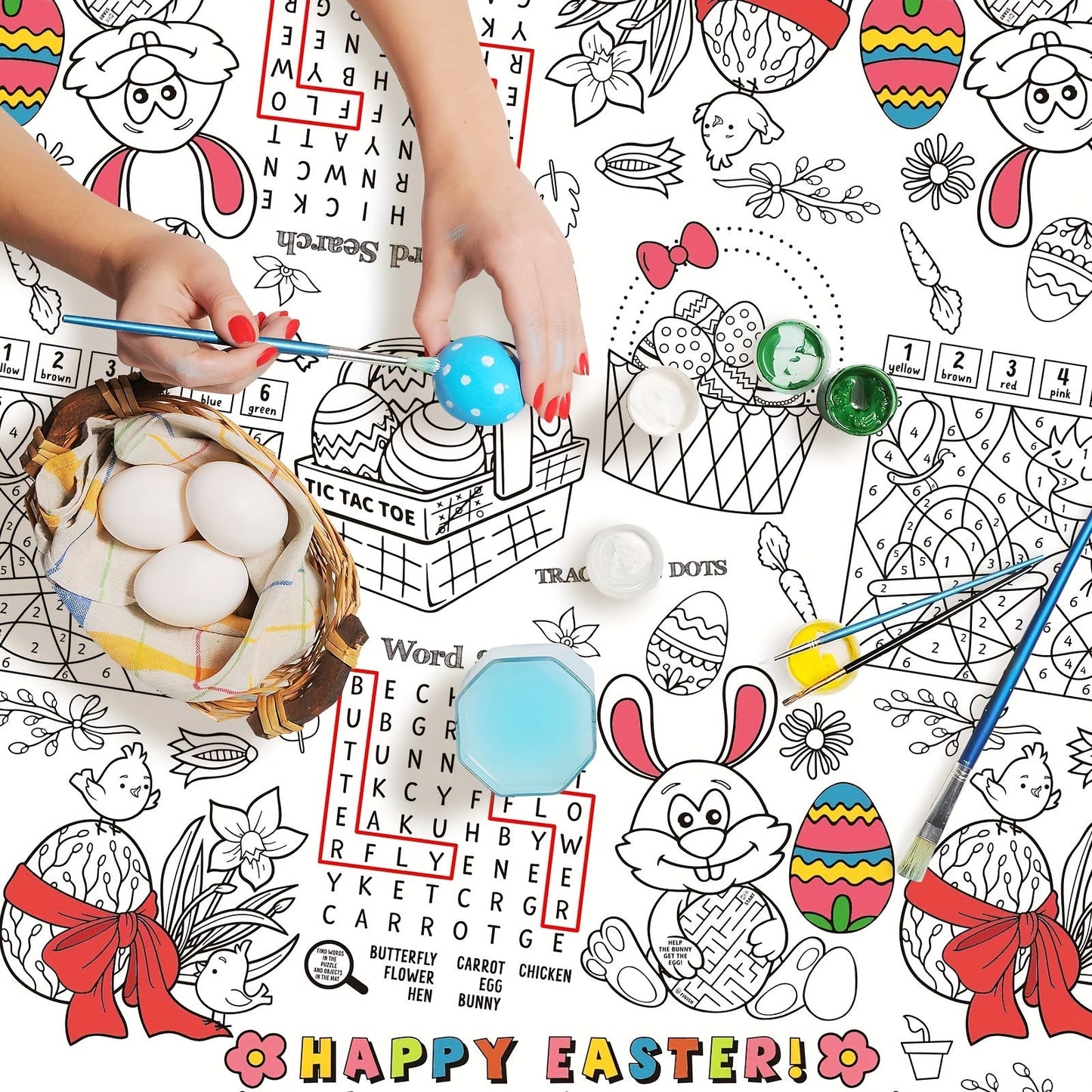 Classic Easter Coloring Table Cover 274x137cm